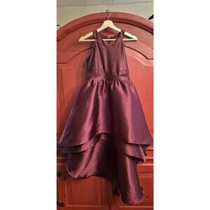 Emerald Sundae Girls Size 16 Double Tier Ball Gown Burgundy Illusion Waist EUC